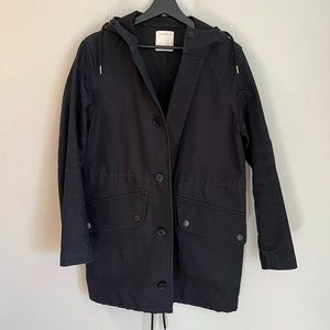 Sandro Parka Coat in Navy Blue XS